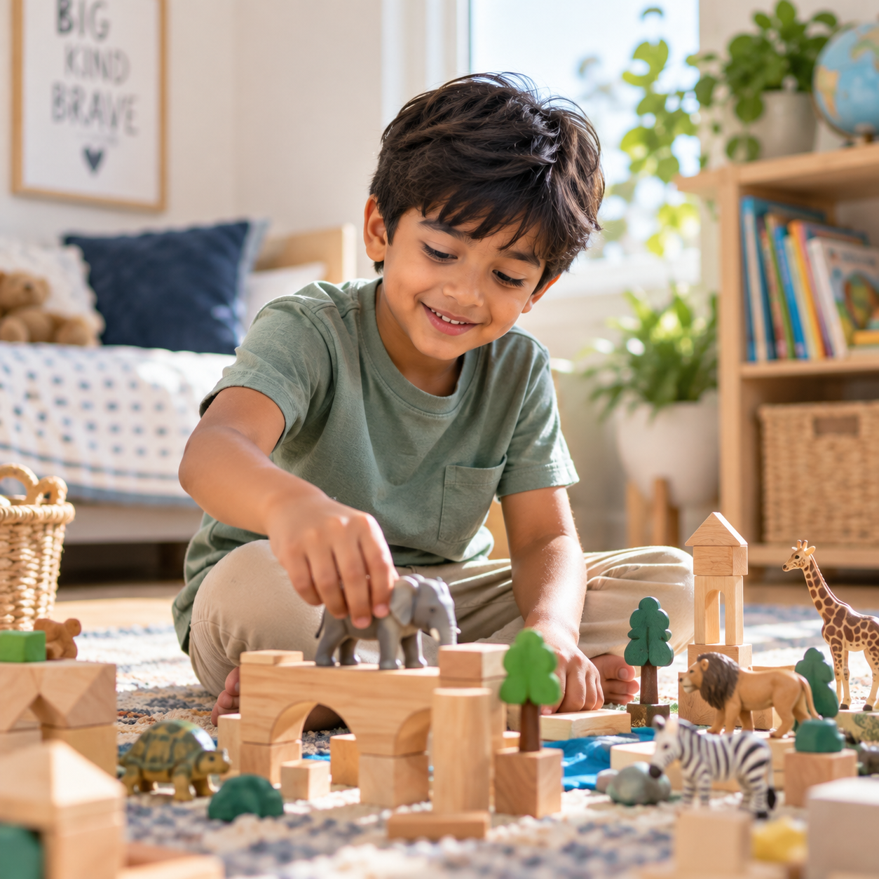 Child and BCBA engaged in naturalistic, child-centered ABA therapy